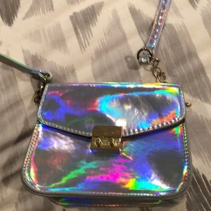 EUC Girls silver metallic pocketbook